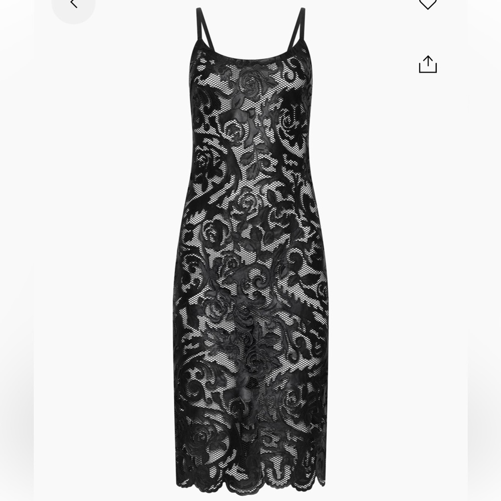 L'AGENCE Black Lace Overlay Midi Dress - Picture 4 of 4